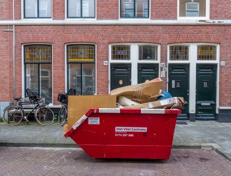 Enclosed and lockable skip in a residential Tottenham area
