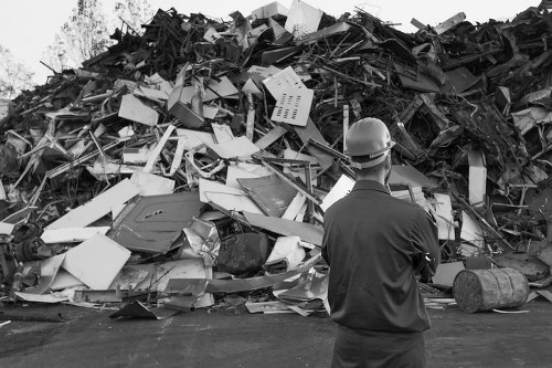 Commercial skip being delivered to a business site in Tottenham
